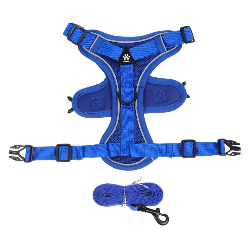 No Pull Dog Harness and Leash Set Adjustable Pet Harness Vest for Small Dogs Cats Reflective Dog Chest Strap Lead Walking