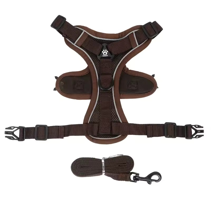 No Pull Dog Harness and Leash Set Adjustable Pet Harness Vest for Small Dogs Cats Reflective Dog Chest Strap Lead Walking