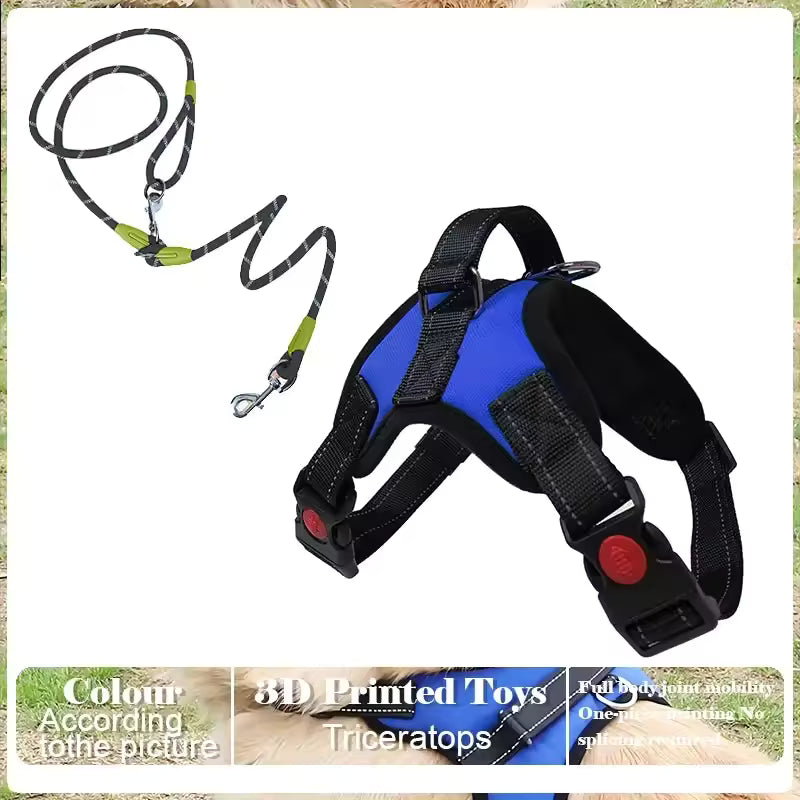 Dog Harness And Leash Set No Pull Adjustable Comfortable with Easy Control Handle Outdoor Running Walking Hand Free Lead Leash