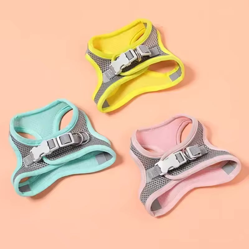 Cats Dog Accessories Small Dog Collar Safety Vest Pet Chest Rope Dogs Cover Breathable Adjustable Harnesses Supplies Products