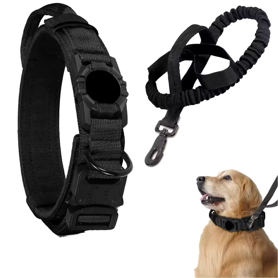 Adjustable Nylon AirTag Holder Dog Collar Metal Buckle Pet Tactical Collar Dog Accessories Anti Last and Pet Dogs Tracing Safe
