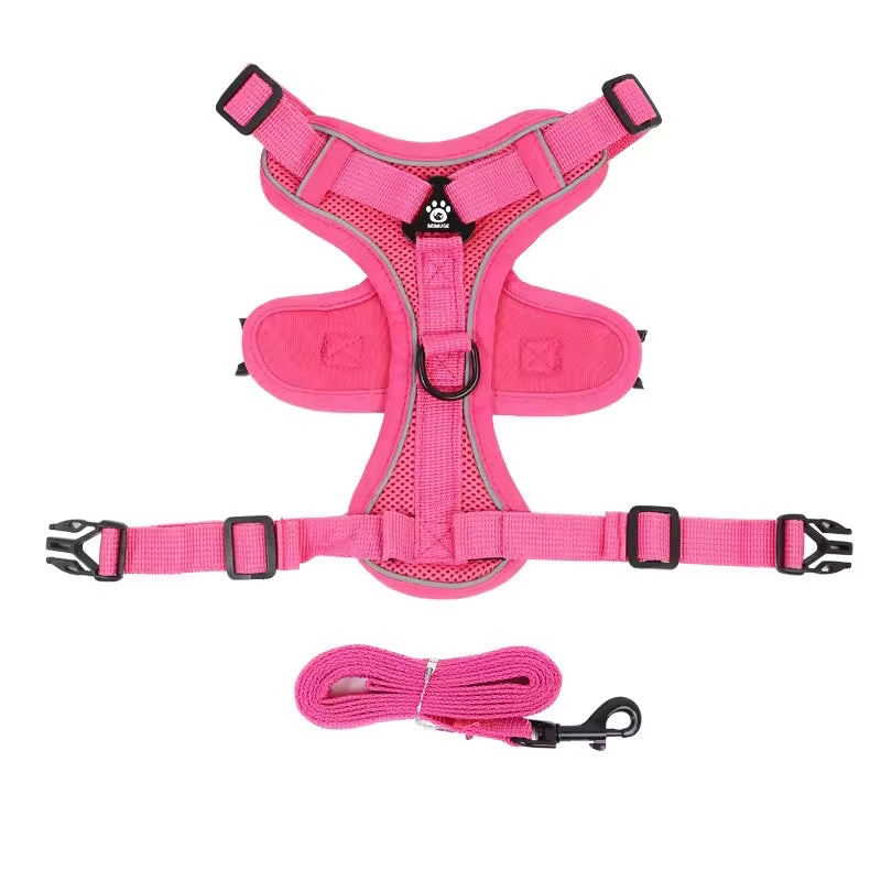 No Pull Dog Harness and Leash Set Adjustable Pet Harness Vest for Small Dogs Cats Reflective Dog Chest Strap Lead Walking