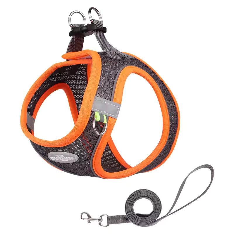Dog Harness Leash Set for Small Dogs Adjustable Puppy Cat Harness Vest French Bulldog Chihuahua Pug Outdoor Walking Lead Leash