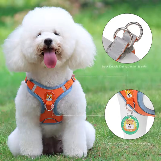 No Pull Pet Dog Harness and Leash Set Adjustable Puppy Cat Harness Vest Reflective Walking Lead Leash For Small Dogs Chihuahua