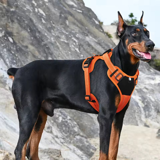 Dog Reflective Vest Harness, Anti-Pull Pet Chest Strap, Safety for Walking & Outdoor, Adjustable & Comfortable