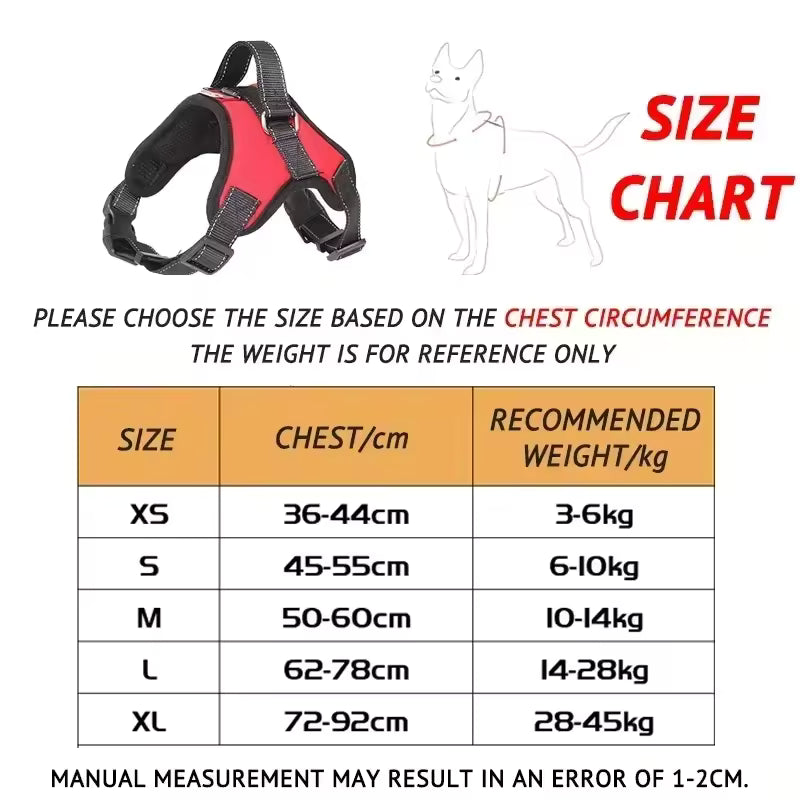 Dog Harness And Leash Set No Pull Adjustable Comfortable with Easy Control Handle Outdoor Running Walking Hand Free Lead Leash
