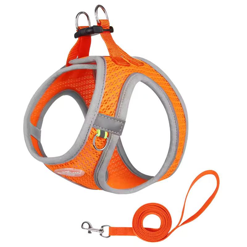 Dog Harness Leash Set for Small Dogs Adjustable Puppy Cat Harness Vest French Bulldog Chihuahua Pug Outdoor Walking Lead Leash