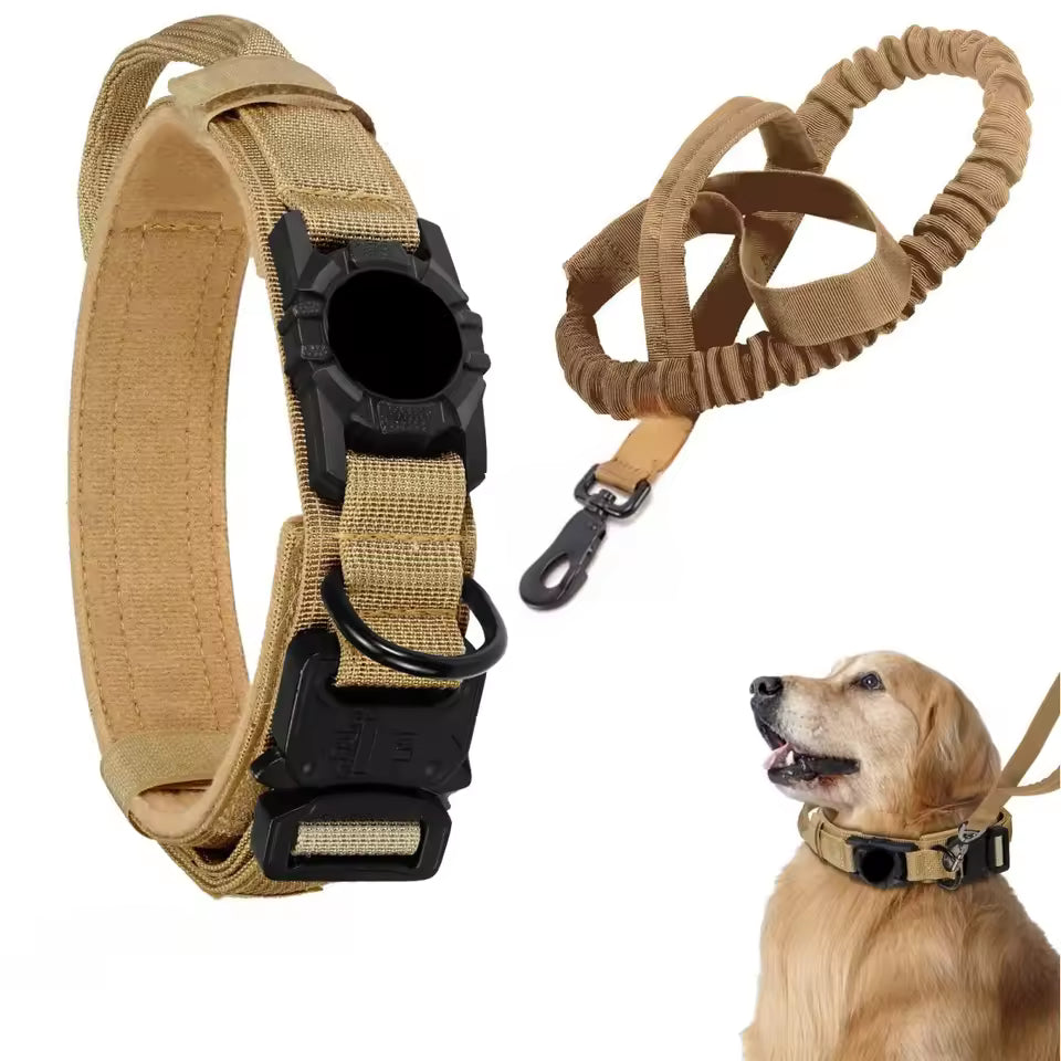 Adjustable Nylon AirTag Holder Dog Collar Metal Buckle Pet Tactical Collar Dog Accessories Anti Last and Pet Dogs Tracing Safe